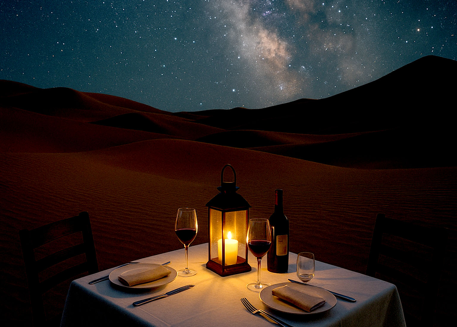 A private dinner beneath desert stars